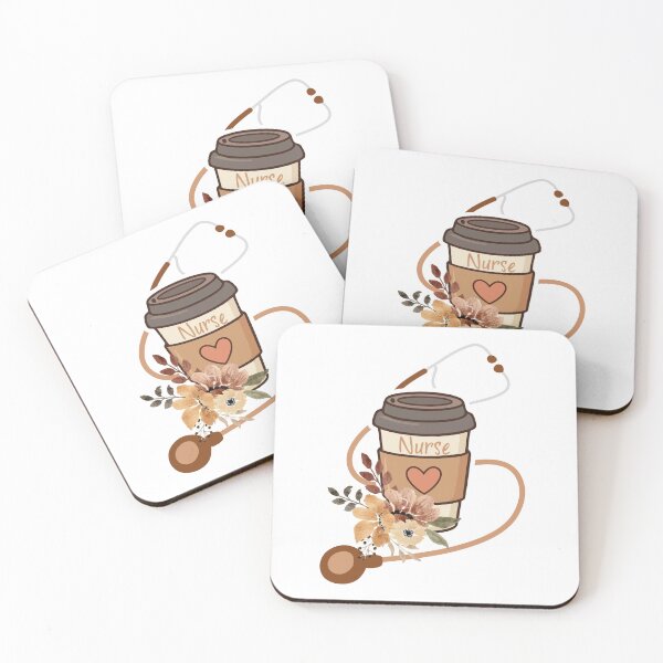 Item preview, Nurse, Coffee, Stethoscope, Floral Graphic designed and sold by CaffeineConfetti.