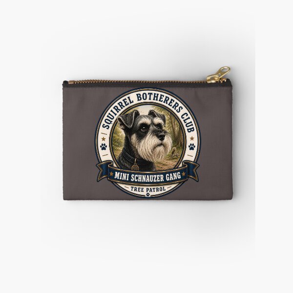 Item preview, Squirrel Botherers Club - Mini Schnauzer Gang - Tree Patrol/ Funny Mini Schnauzer Badge Logo  designed and sold by Halejo68.