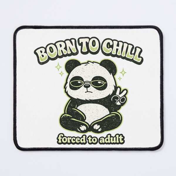 Item preview,  Born To Chill Panda Funny Y2K Shirt Forced To Adult Tee Panda Lover Gift Retro Cartoon Lazy Humor Shirt designed and sold by Gremlin Hours.