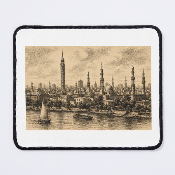 Item preview, Cairo Skyline Vintage Ink Illustration designed and sold by Inkworksbyshery.