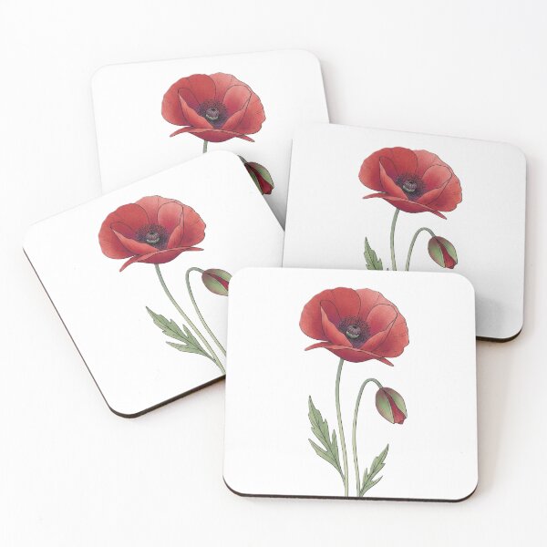 Item preview, Red Poppy Botanical Illustration – Elegant Wildflower Line Art designed and sold by Zaitmiprints.