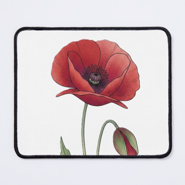 Item preview, Red Poppy Botanical Illustration – Elegant Wildflower Line Art designed and sold by Zaitmiprints.