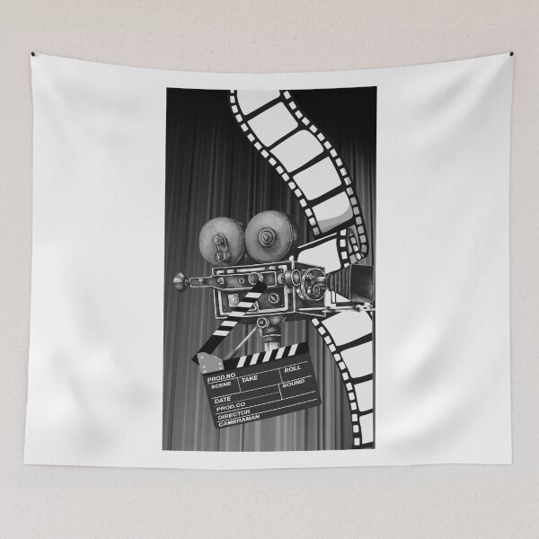 Item preview, Through the Lens – Vintage Cinema Camera Noir Edition v2 - for light background designed and sold by WheelieGdArt.