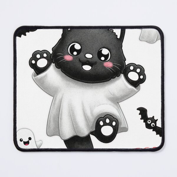 Item preview, Cute Black Ghost Cat Boo designed and sold by LovePrintArt.