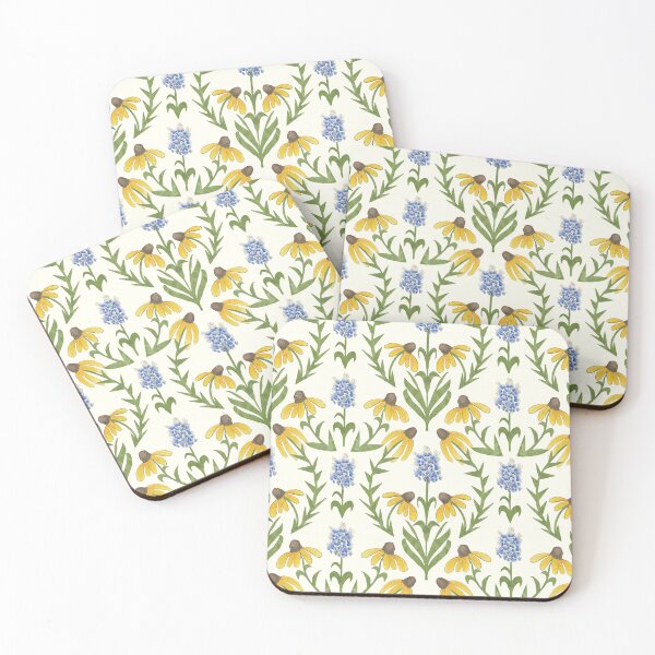 Item preview, Texas Wildflower Watercolor Pattern | Bluebonnet & Black-Eyed Susan Botanical Design designed and sold by CaroStudioTX.