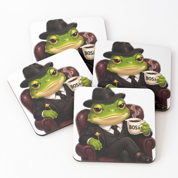 Item preview, Mafia Frog Boss Coffee Time designed and sold by DailyDoodlesBySumbul.