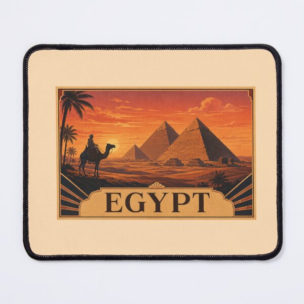 Item preview, Great Pyramids Giza Vintage Travel Poster designed and sold by Inkworksbyshery.