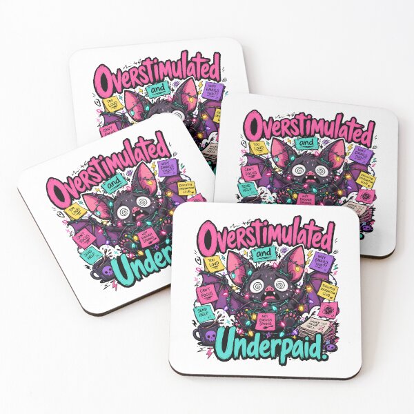 Item preview, Overstimulated and Underpaid Bat designed and sold by KXDigitalStudio.