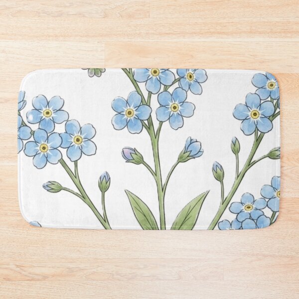 Item preview, Blue Forget-Me-Not Bouquet – Delicate Botanical Wildflower Illustration designed and sold by Zaitmiprints.