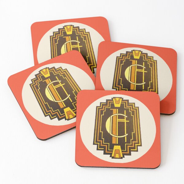 Item preview, ✧- RETRO 1920S ART DECO VINTAGE STYLE - red background designed and sold by WheelieGdArt.