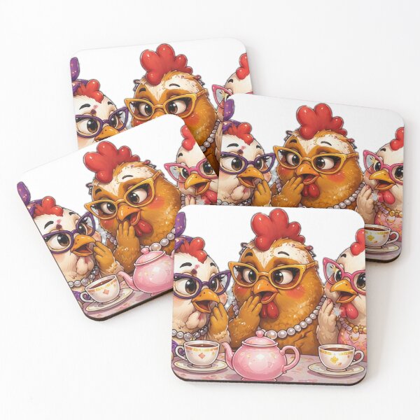 Item preview, Gossiping Chickens Tea Party designed and sold by DailyDoodlesBySumbul.