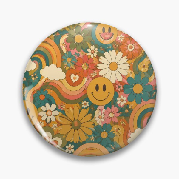 Item preview, Retro Groovy Flowers Phone Case | 1970s Psychedelic Daisy Smiley Rainbow Pattern Phone Case | Vintage Aesthetic Funky Floral Design designed and sold by Nara8.