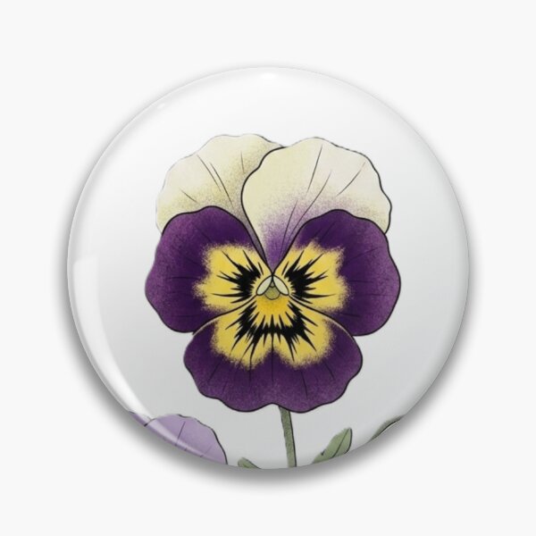 Item preview, Purple and Yellow Pansy Botanical Illustration – Delicate Garden Flower Art designed and sold by Zaitmiprints.