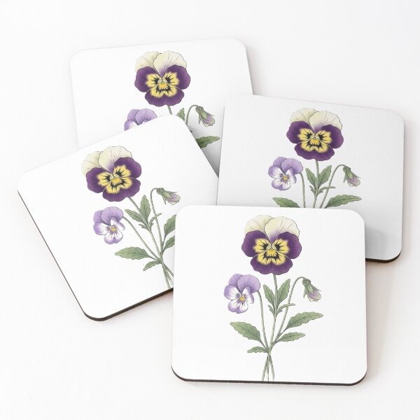 Item preview, Purple and Yellow Pansy Botanical Illustration – Delicate Garden Flower Art designed and sold by Zaitmiprints.