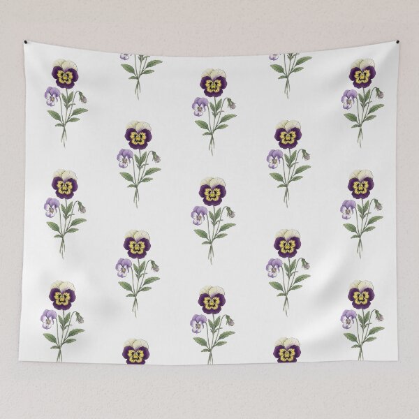 Item preview, Purple and Yellow Pansy Botanical Illustration – Delicate Garden Flower Art designed and sold by Zaitmiprints.