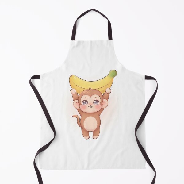 Item preview, Super Cute Chibi Monkey Holding a Giant Banana Cartoon designed and sold by Stickivo.