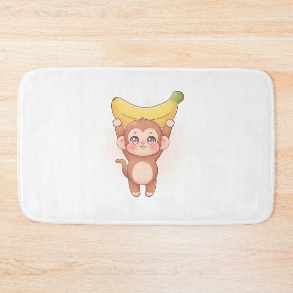 Item preview, Super Cute Chibi Monkey Holding a Giant Banana Cartoon  designed and sold by Stickivo.