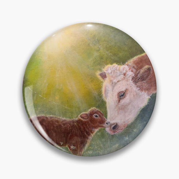 Item preview,  Original acrylic painting of cow and calf in the golden hour. designed and sold by BirdsandMoreArt.