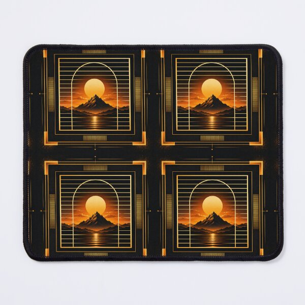 Item preview, Golden Horizon Arch | Geometric Retro Sunset | Art Deco Minimal Landscape designed and sold by KRiMi1210.