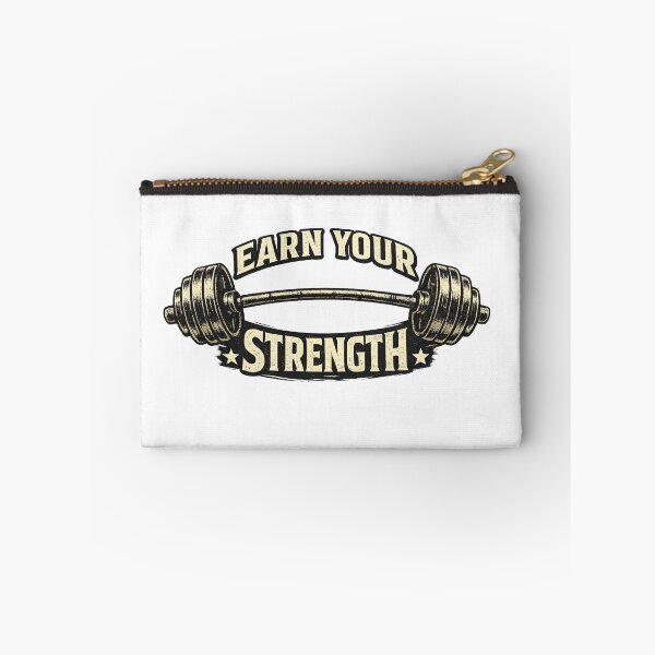 Item preview, Earn Your Strength Vintage Barbell Gym T-Shirt | Retro Fitness Logo designed and sold by Punch81.