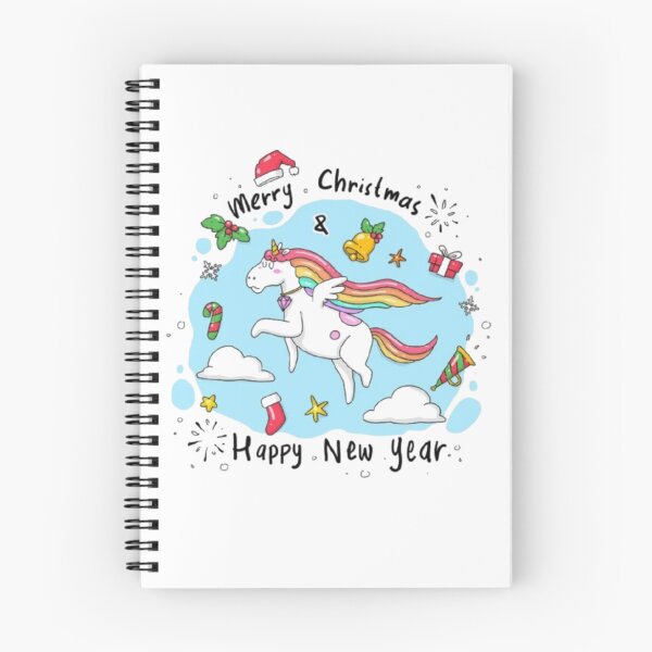 Item preview, Merry Christmas & Happy New Year Cute Rainbow Unicorn | Kawaii Holiday Design designed and sold by Elite Wall Art.