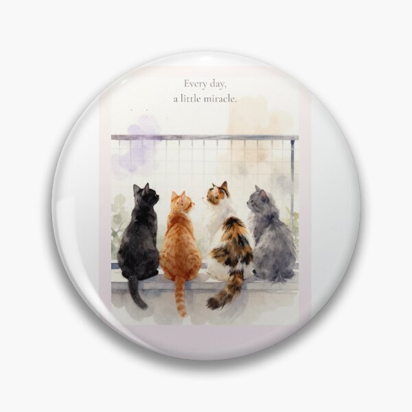 Item preview, Every Day, A Little Miracle | Cozy Cat Watercolor Illustration designed and sold by BCapybara.