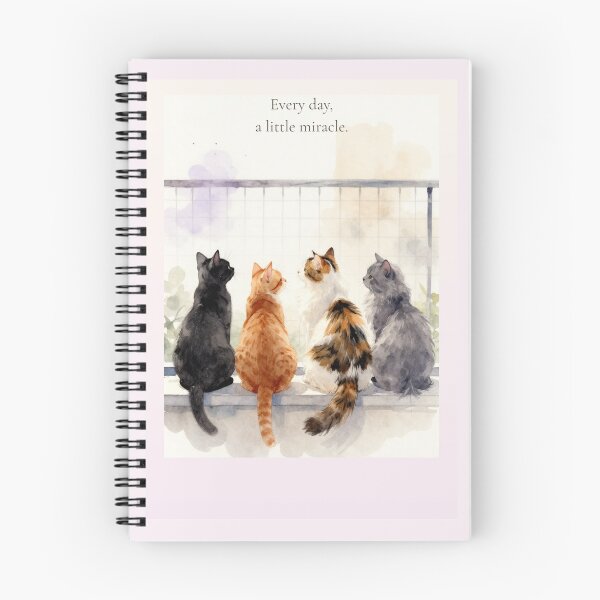 Item preview, Every Day, A Little Miracle | Cozy Cat Watercolor Illustration designed and sold by BCapybara.
