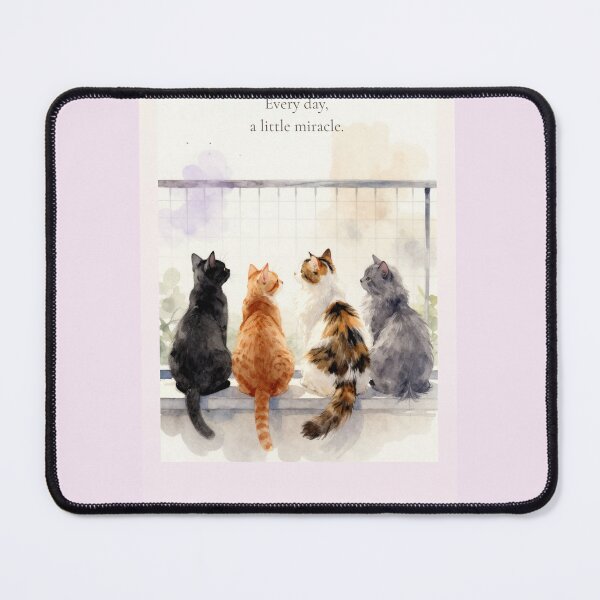 Item preview, Every Day, A Little Miracle | Cozy Cat Watercolor Illustration designed and sold by BCapybara.
