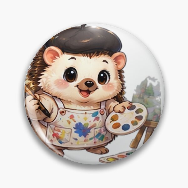 Item preview, Cute Artist Hedgehog Painter designed and sold by DailyDoodlesBySumbul.