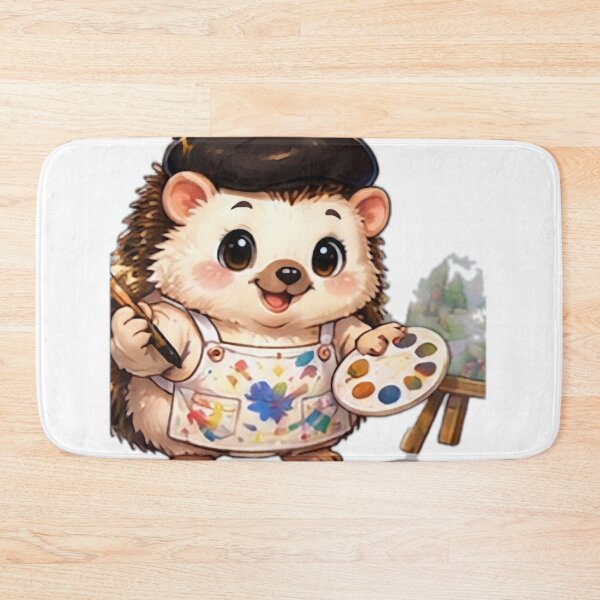 Item preview, Cute Artist Hedgehog Painter designed and sold by DailyDoodlesBySumbul.