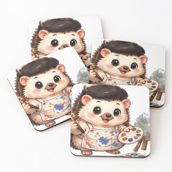 Item preview, Cute Artist Hedgehog Painter designed and sold by DailyDoodlesBySumbul.