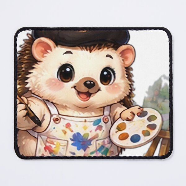 Item preview, Cute Artist Hedgehog Painter designed and sold by DailyDoodlesBySumbul.