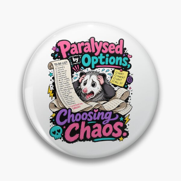 Item preview, Paralysed by Options Choosing Chaos Opossum designed and sold by KXDigitalStudio.
