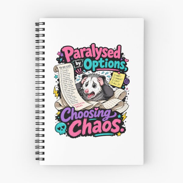 Item preview, Paralysed by Options Choosing Chaos Opossum designed and sold by KXDigitalStudio.