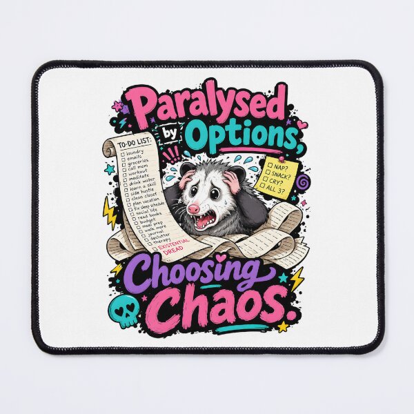 Item preview, Paralysed by Options Choosing Chaos Opossum designed and sold by KXDigitalStudio.