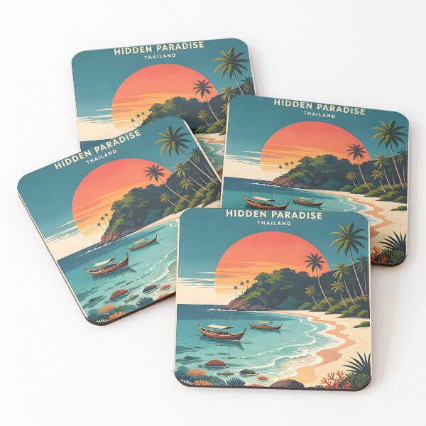 Item preview, Koh Bulon Leh - Retro Sunset Poster Collection – Southern Thailand Islands designed and sold by Spirit of Siam.