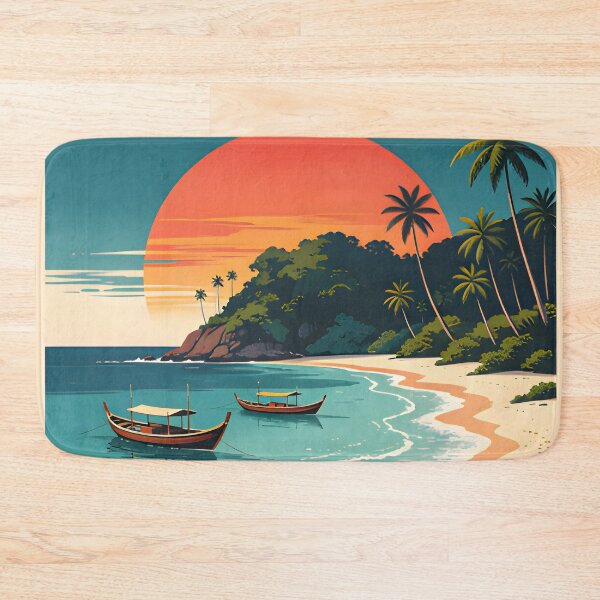 Item preview, Koh Bulon Leh - Retro Sunset Poster Collection – Southern Thailand Islands designed and sold by Spirit of Siam.