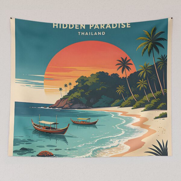 Item preview, Koh Bulon Leh - Retro Sunset Poster Collection – Southern Thailand Islands designed and sold by Spirit of Siam.