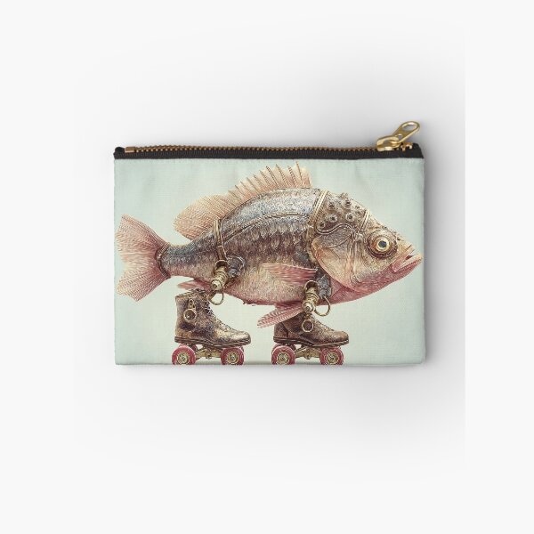 Item preview, Steampunk Fish on Roller Skates – Surreal Fantasy Illustration designed and sold by Tolchik.