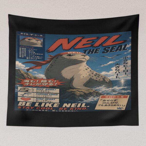 Item preview, Neil the Seal Anime Poster | Neil the Seal Fan Art | Be Like Neil Stay Cool Be Kind designed and sold by MAJCO-ART.