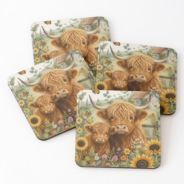 Item preview, Cute Highland Cows Phone Case | Watercolor Cow Floral Sunflower Cottagecore Design designed and sold by Nara8.