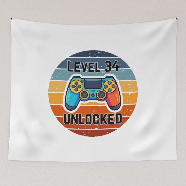 Item preview, Retro Gamer - Level 34 Unlocked designed and sold by MayaCordalia.