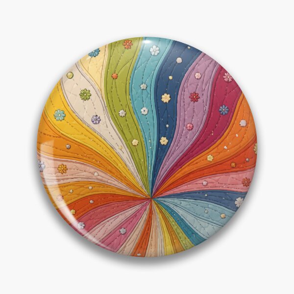 Item preview, Retro Rainbow Quilt Print Spiral and Floral Sunburst Pattern designed and sold by Far Out Goods.