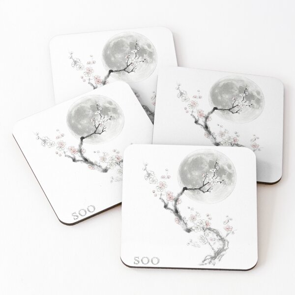 Item preview, Midnight Maehwa: Silver Full Moon Zen Art  designed and sold by SOOstudio73.