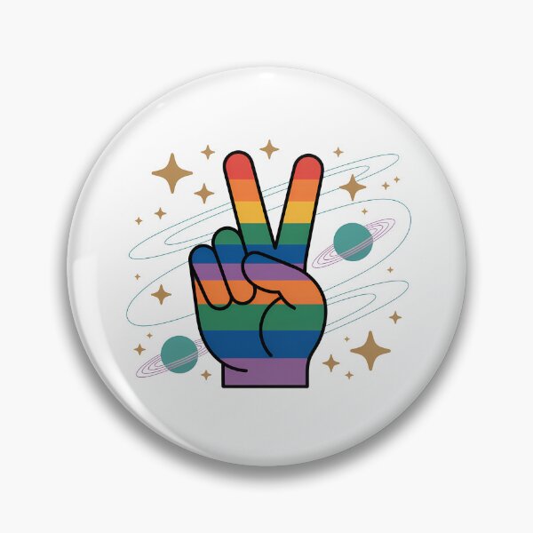 Item preview, Rainbow Peace Sign Hand In Space designed and sold by dombursaidpos.