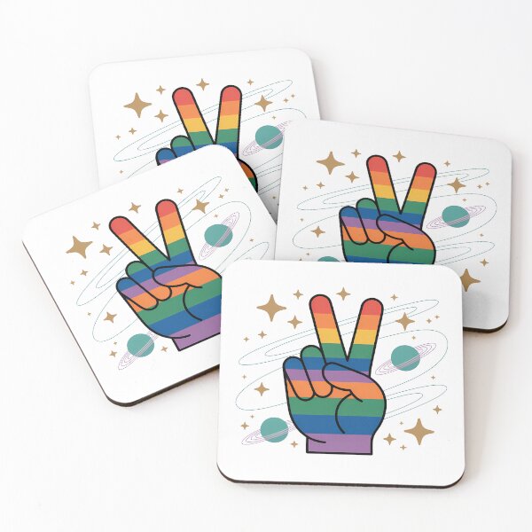 Item preview, Rainbow Peace Sign Hand In Space designed and sold by dombursaidpos.