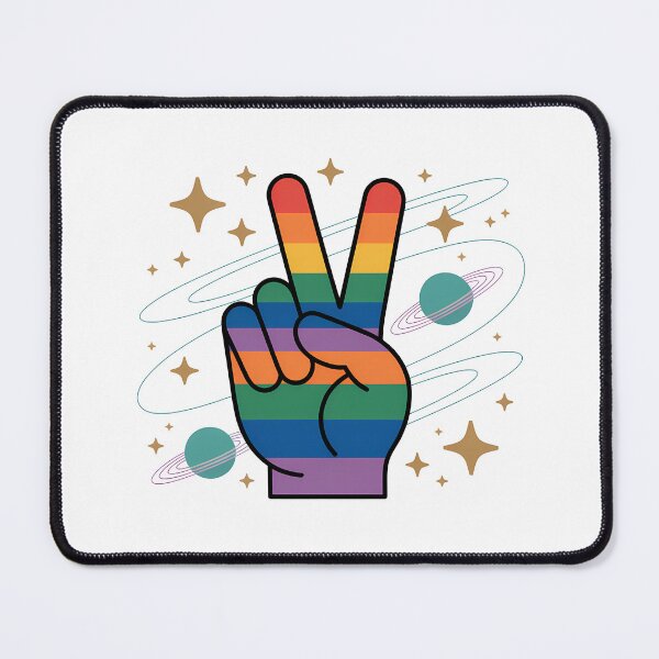 Item preview, Rainbow Peace Sign Hand In Space designed and sold by dombursaidpos.