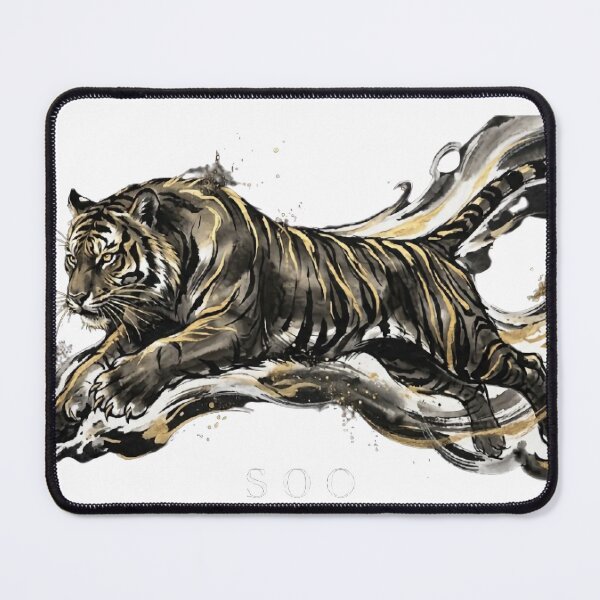 Item preview, Golden Spirit Tiger: Modern Zen Ink Art designed and sold by SOOstudio73.