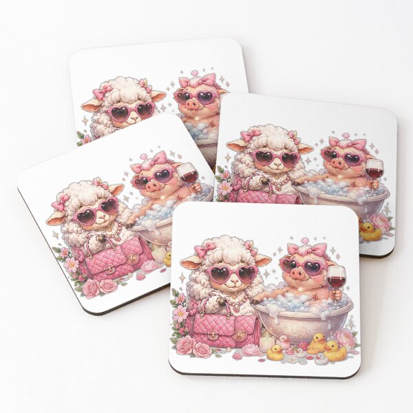 Item preview, Luxury Sheep And Pig Spa Day designed and sold by DailyDoodlesBySumbul.