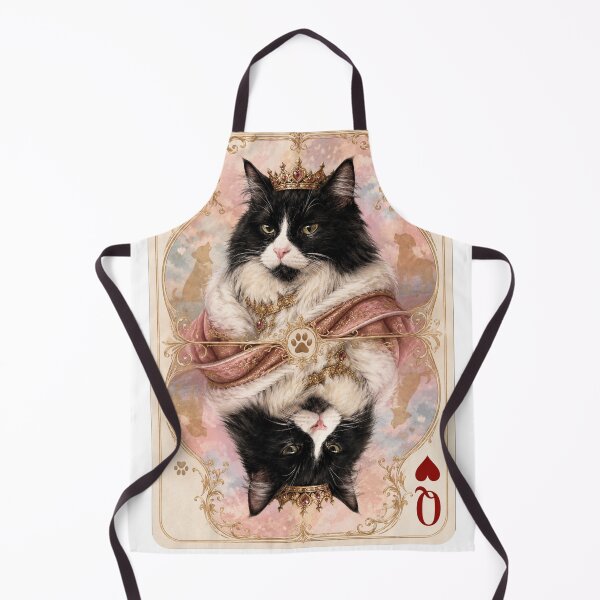 Item preview, Queen of Hearts Royal Cat | Tuxedo Cat Crown Playing Card Art designed and sold by bambooks.tabooks.
